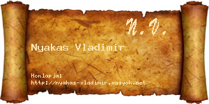 Nyakas Vladimir névjegykártya